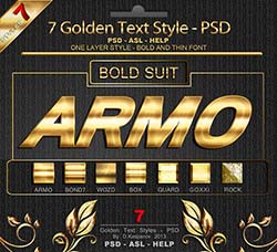 PS图层样式－7个金色文本字效：Golden Text Style Premium for Photoshop